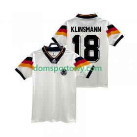 Koszulka Niemcy KLINSMANN 18 1992 Retro Domowe Koszulki Piłkarskie Krótki Rękaw